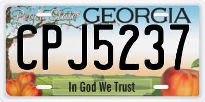 GA license plate CPJ5237