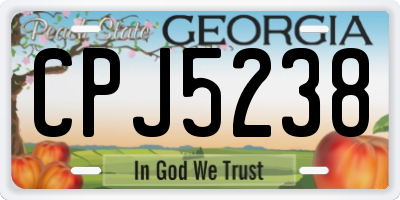 GA license plate CPJ5238
