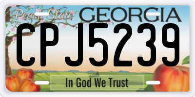 GA license plate CPJ5239