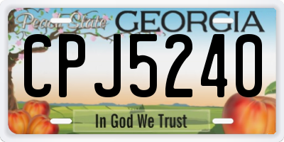 GA license plate CPJ5240