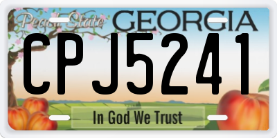GA license plate CPJ5241
