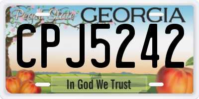 GA license plate CPJ5242