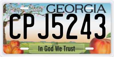 GA license plate CPJ5243