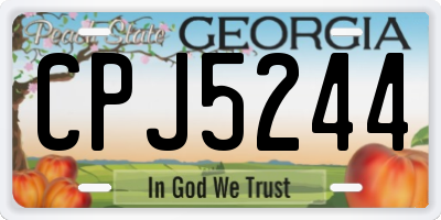 GA license plate CPJ5244