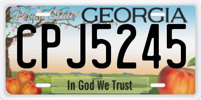 GA license plate CPJ5245