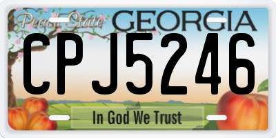 GA license plate CPJ5246
