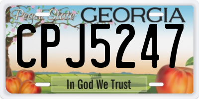 GA license plate CPJ5247