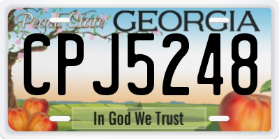 GA license plate CPJ5248