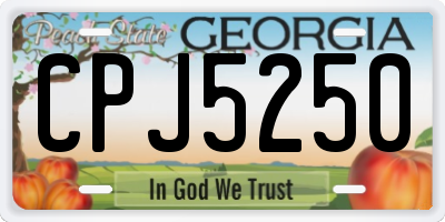 GA license plate CPJ5250