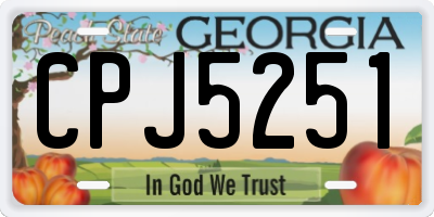 GA license plate CPJ5251