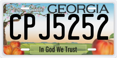 GA license plate CPJ5252
