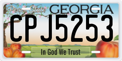 GA license plate CPJ5253