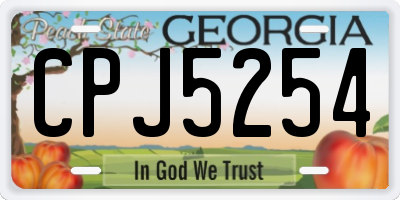 GA license plate CPJ5254