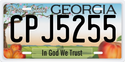 GA license plate CPJ5255