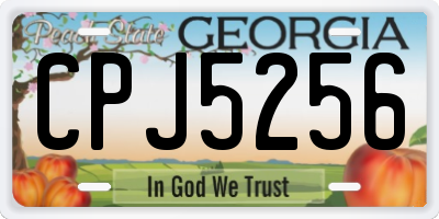GA license plate CPJ5256