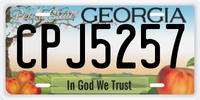 GA license plate CPJ5257