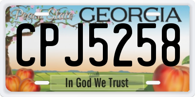 GA license plate CPJ5258