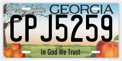 GA license plate CPJ5259