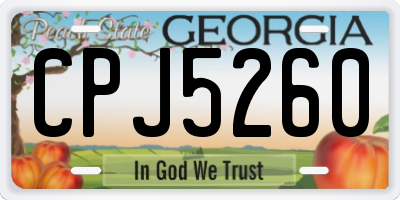 GA license plate CPJ5260