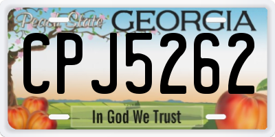 GA license plate CPJ5262