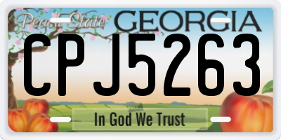 GA license plate CPJ5263