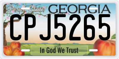 GA license plate CPJ5265
