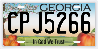 GA license plate CPJ5266