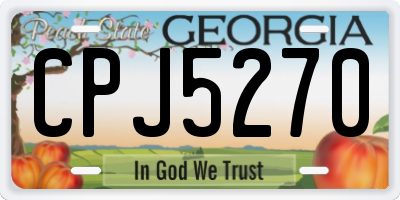 GA license plate CPJ5270