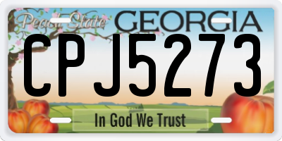 GA license plate CPJ5273