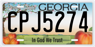 GA license plate CPJ5274