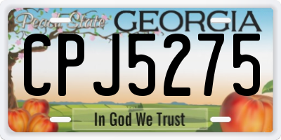 GA license plate CPJ5275