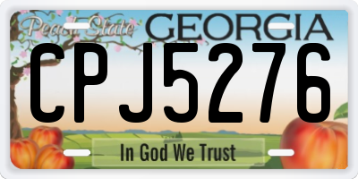 GA license plate CPJ5276