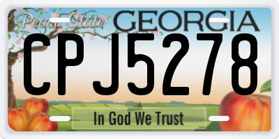 GA license plate CPJ5278