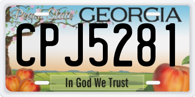 GA license plate CPJ5281
