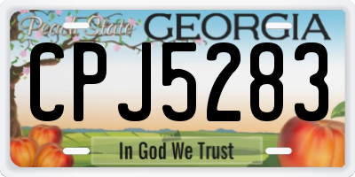 GA license plate CPJ5283