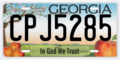 GA license plate CPJ5285
