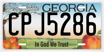 GA license plate CPJ5286