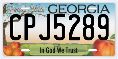 GA license plate CPJ5289