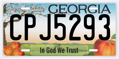 GA license plate CPJ5293