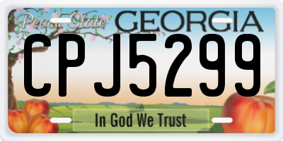 GA license plate CPJ5299
