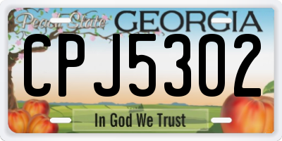 GA license plate CPJ5302