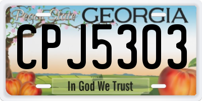 GA license plate CPJ5303
