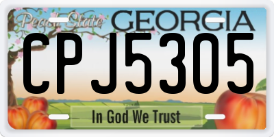 GA license plate CPJ5305
