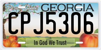 GA license plate CPJ5306