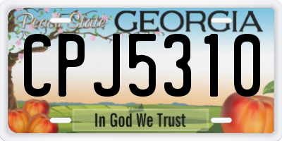 GA license plate CPJ5310