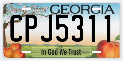 GA license plate CPJ5311
