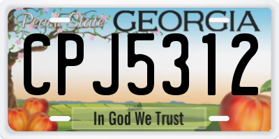 GA license plate CPJ5312