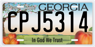 GA license plate CPJ5314
