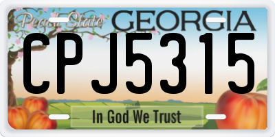 GA license plate CPJ5315