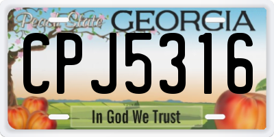 GA license plate CPJ5316
